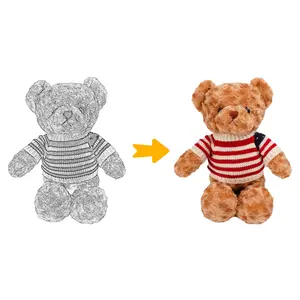 毛绒软泰迪熊玩具带美国国旗毛衣促销家居装饰大泰迪熊