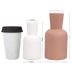 Jarrón de Cerámica Rosa de Diseño Moderno y Minimalista de Alta Calidad, Jarrón de Porcelana Simple para Jardín, Hogar, Decoración Mediterránea - Product Image 6