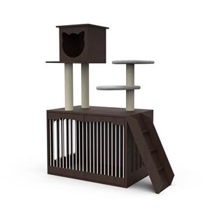Harga kompetitif furnitur hewan peliharaan mewah kayu rumah kucing dengan Sisal menggaruk Post kucing menara Kondominium memanjat bingkai dalam ruangan kucing pohon - Product Image 4