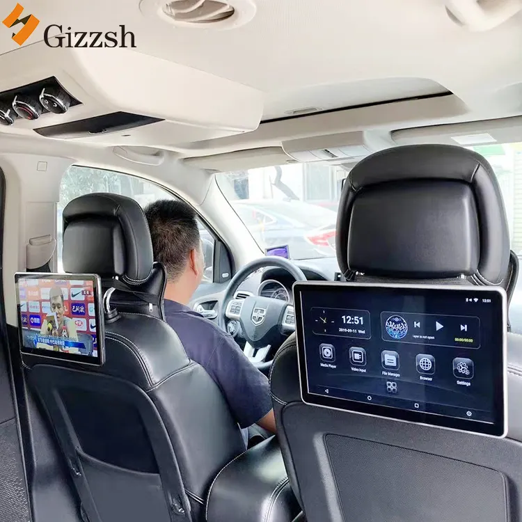 4K HD 12 Inci Android 11.0 Sistem Kursi Belakang Mobil Sistem Hiburan Layar Sentuh Penuh Monitor Headrest