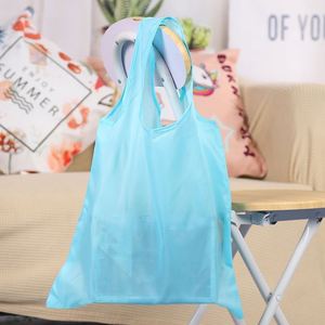 Wholesale Solid Color <b>Foldable</b> Polyester <b>Shopping</b> Tote <b>Bag</b> in Stock Custom Logo - Product Image 3