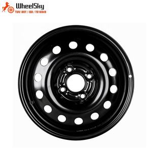 Wheelsky 15 pouces jantes de voiture professionnelles 564402 4X108 PCD nouvelles roues de surface noire en <span class=keywords><strong>acier</strong></span> fabriquées par une manufacture professionnelle - Product Image 2