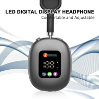 Headphone Lipat Nirkabel Berkualitas Tinggi Akz Max600 Dengan Layar Sentuh BT Stereo Bass Overhead Gaming TWS HIFI Musik