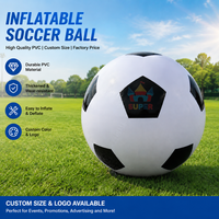 Ballon de football gonflable géant en PVC personnalisé pour l'extérieur, jouet de décoration de jeu de football surdimensionné de 2 m pour adultes et enfants