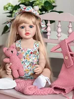 Mehrsprachige Konversationsaufzeichnung 22 Zoll Lebensechte Neugeborenen-Babypuppe Weiche Silikon-Vinyl-Mädchenpuppe Geburtstagsgeschenk Anpassbar