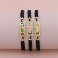 Bracelet artisanal San Judas Tadeo plaqué or 18 carats, amulette religieuse Saint Jude Thaddeus pour la protection et la chance, bijoux en gros
