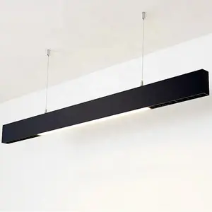 Lampe longue linéaire suspendue en aluminium, 25w, 4 pieds, blanc, noir, pour salon, magasin, meilleure vente