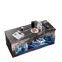 Table basse multifonctionnelle de style nordique, design moderne LED personnalisé, luxe léger, pour salon