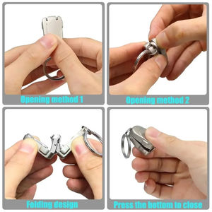 Cortauñas y Recortador de Uñas Plegable Multifuncional de Acero Inoxidable para el Hogar, con Llavero - Portátil y Conveniente - Product Image 3