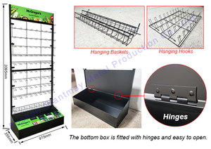 Tùy Chỉnh Dây Kim Loại Nhiều Lớp Sàn Rau Hạt Giống Parket Hiển Thị Giá Móc Treo Thảo Mộc Và Hoa Đứng Kệ Cho Cửa Hàng - Product Image 4