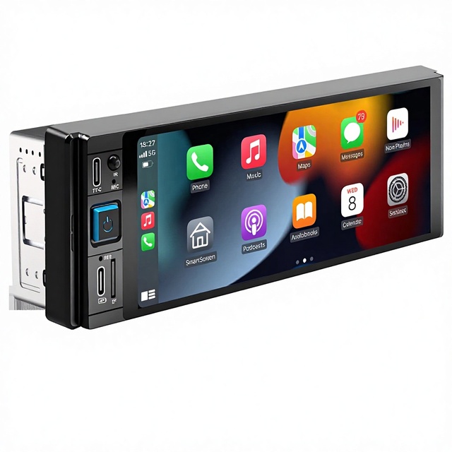 Portable Android 13 Car Stereo GPS with 4K OLED Display Wireless CarPlay MP3 Rear Seat Entertainment & Reversing Aid