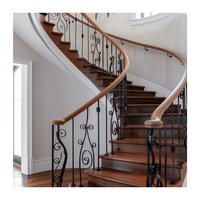 CBMMart intérieur moderne escalier en colimaçon acier échelle lustre forte panthère tampons acrylique plante support acier sous-sol fenêtre
