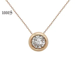 Kalung Perempuan Mode 18K Perhiasan Emas Padat Berlian Berkilau Sederhana 18K Kalung Emas Asli Perhiasan Grosir