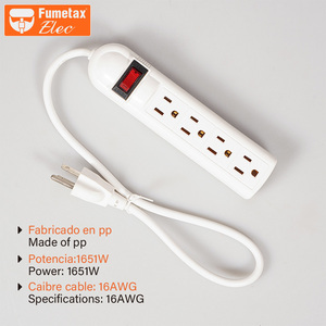 <span class=keywords><strong>Regleta</strong></span> de Enchufes Fumetax Elec de 6 Tomas con Conectores USB, Material PP, Tipo de Enchufe B, Diseño Duradero - Product Image 3