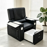 Fauteuil de pédicure en céramique avec bain à remous, pour salon de beauté, tatouage, broderie, thérapie des pieds, inclinable, réglable, massage électrique, port USB