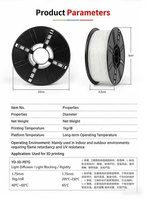 Filamen PETG Kelas Luar Ruangan Baru Tahan UV Tahan Lembab Fleksibel Tahan Suhu Rendah Kuat Tanpa Kerapuhan/Lengkungan Diameter 1.75mm FDM 3D