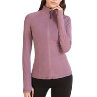 Lanyu Veste de survêtement légère à carreaux avec fermeture éclair pour femme, vêtements de sport d'entraînement coupe ajustée pour le yoga, la randonnée et l'extérieur avec trous pour les pouces