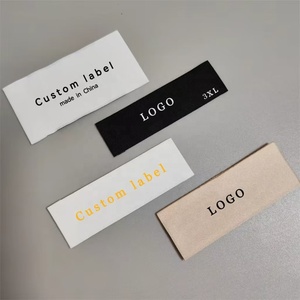 Sang Trọng Tùy Chỉnh Màu Đen Satin In Nhãn Chất Liệu Sắt Có Thể Giặt Cổ Dệt Hình Chữ Nhật Logo Cho Quần Áo & Giày Cổ Phiếu Bán Buôn - Product Image 1