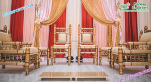 Elegantes Sillas Mandap Blancas Perla de Asiento Bajo para Bodas Indias, Últimas Sillas Mandap Perla para Bodas en EE. UU. - Product Image 3