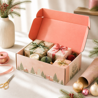 Boîte d'expédition en papier couché imprimée recto-verso avec logo personnalisé, recyclable, pour emballages cadeaux cosmétiques