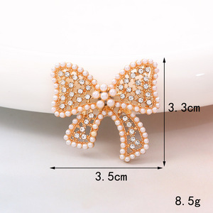 Nuovi Accessori per Cover Telefono Fai-da-Te con Fiocco in <span class=keywords><strong>Metallo</strong></span> Elettroplaccato, Diamanti e Perle per Donne - Product Image 3