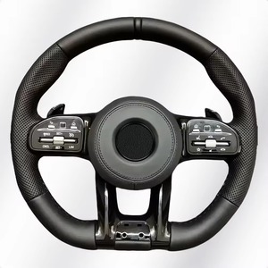 Volant <span class=keywords><strong>sport</strong></span> à 4 branches en cuir perforé avec marqueur rouge, compatible avec <span class=keywords><strong>Mercedes</strong></span> W204 C63 W172 809 AMG - Product Image 4