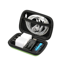 Mini coque rigide EVA étui de transport résistant à l'eau petite pochette organisateur fermeture éclair pour Gadgets électroniques écouteurs antichoc