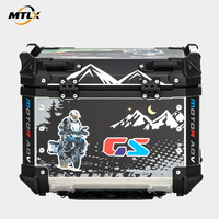 Boîte arrière et top-case de moto en aluminium 45L, bagages étanches avec autocollants, marque MTLX, amélioration de la version d'origine, vente en gros d'usine