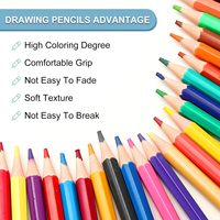 Ensemble de crayons de couleur à mine souple Bview Art, 48 couleurs, forme hexagonale, emballage en seau vert, pour dessin, croquis et travaux manuels