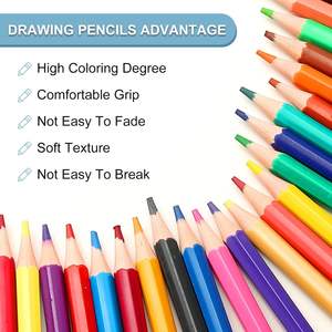 Ensemble de crayons de couleur à mine souple Bview Art, 48 couleurs, forme hexagonale, emballage en seau vert, pour <span class=keywords><strong>dessin</strong></span>, croquis et travaux manuels - Product Image 3