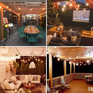 S14 E26 E27 Warm White Chain Edison Bulb String Lights For Outdoor Party Decoration Waterproof Ip65 Led S14 String Light