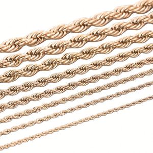 5Mm 5.5Mm Jewelry Men Solid 10K Gold Twisted Rope Chain Gold 14K Necklace Rope Stringless Steel - Product Image 1