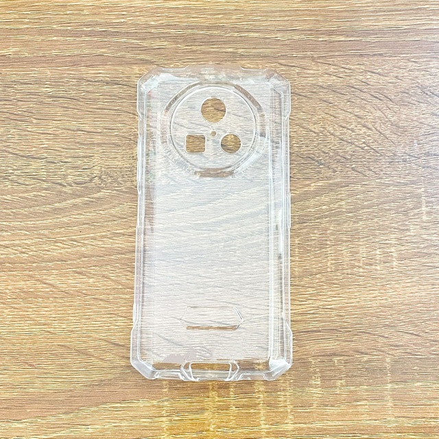 Wholesale Mobile Phone Armor Cases for Doogee Fire 7 Transparent TPU Glossy Black Painted Soft Cases with Phone Grip Shockproof