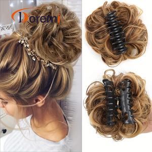 Perruque, anneau de cheveux, coiffe pour chignon à clip, fleur, boule de cheveux, 15 cm, chignon désordonné, fibre chimique, style simple - Product Image 1