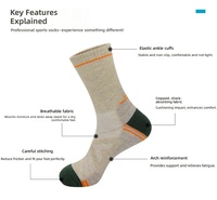 Chaussettes de course à compression épaisses avec logo personnalisé, en Spandex/Nylon de qualité, tricotées pour l'automne, pour le trail, le cyclisme, pour enfants, hommes, femmes, colorées