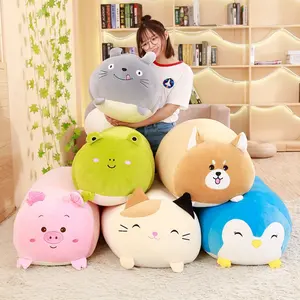Cuscino cuscino morbido con animaletto simpatico cane grasso gatto Totoro maialino rana peluche farcito adorabile regalo per bambini