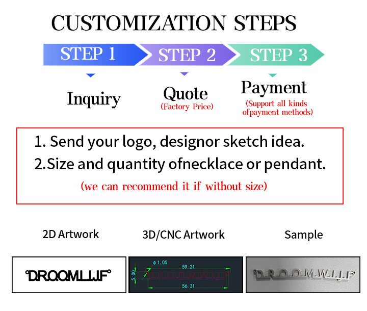 passaggi per personalizzare il tuo ciondolo o la tua collana