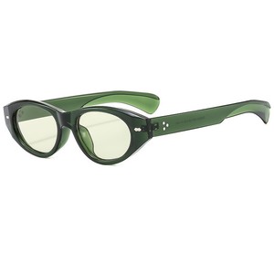 Gafas de sol tipo ojo de gato para mujer UV400 con montura completa, protección solar a la moda, montura verde - Product Image 1