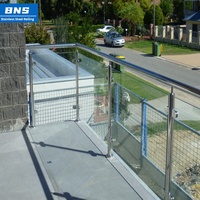 BNS personnalisé intérieur extérieur pont balcon poteau en acier inoxydable sans cadre garde-corps en verre escaliers balustrade main courante