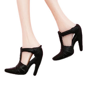 30cm piccola plastica nera per <span class=keywords><strong>Barbie</strong></span> bambola scarpe tacchi alti sandali per finta gioco Mini giocattolo con accessori Idea regalo per - Product Image 5
