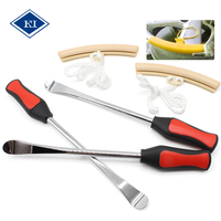 Kit de réparation de pneus 13 pièces en acier trempé avec leviers à pneus, protections de jantes et clé à valve pour voiture et moto
