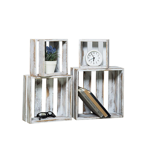 Rustic Torched Wood Nesting Storage Chests wooden crate box storage