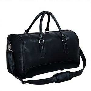 Bolsa de Viaje de Piel Negra de Lujo, con Ruedas, Grande, para Fin de Semana, Equipaje de Mano, Impermeable, Deportiva, de Poliéster, Resistente - Product Image 1