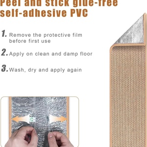 Tapis d'escalier en faux lin de style <span class=keywords><strong>japonais</strong></span>, auto-adhésif, sans adhésif, couleur unie, lavable en machine, autocollant pour marche - Product Image 4