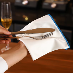 Paños de Pulido de Microfibra Blancos y Grises, Sin Rayas, Sin Pelusas, para Brillo y Claridad en Copas de Vino, Cristalería y Más - Product Image 1