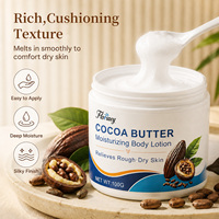 Lotion corporelle Floracy au beurre de cacao et à la vitamine E, texture riche et douce, adoucit les peaux sèches et rugueuses, OEM ODM, cosmétique en gros, approvisionnement en vrac