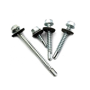 High Quality Zinc Plated Galvanized Self Drilling Hex Head Screw Metric Inch Fine Thread Class 4.8 6.8 EPDM Bonded <b>Rubber</b> <b>Washer</b> - Product Image 2