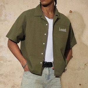 LTD-MTS1003 Produttore di Camicie Personalizzate con Logo Ricamato, Camicie di Lusso Silenziose con Colletto Cubano, Stile Old Money per Uomo - Product Image 1