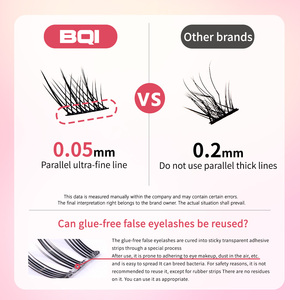 Cils autocollants <span class=keywords><strong>BQI</strong></span> faciles à retirer, sans colle, réutilisables, doux, sans dommage pour les cils naturels - Product Image 6