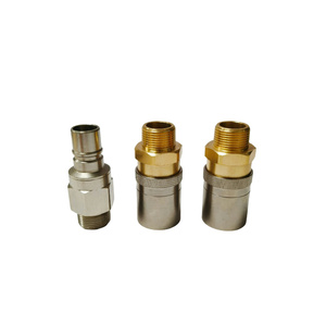 Nhà Máy Giá Pháp Tiêu Chuẩn Hex Hexagon Nam Chủ Đề Đầu Khuôn Khớp Nối Nhanh Chóng Nickel Brass Ổ Cắm Thẳng - Product Image 1